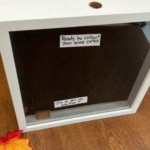 Shadow box—Wine cork collector, 13”x13”-wall hang or stand on your bar.
